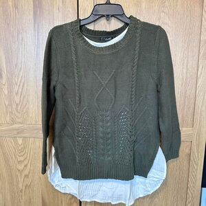 Avec- Women's Green and Khaki Jumper